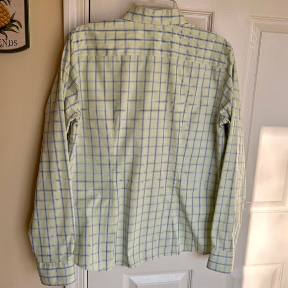 Lands' End Plaid No Iron Pinpoint Oxford Longsleeve Button Down Shirt Size 14 - Picture 7 of 12